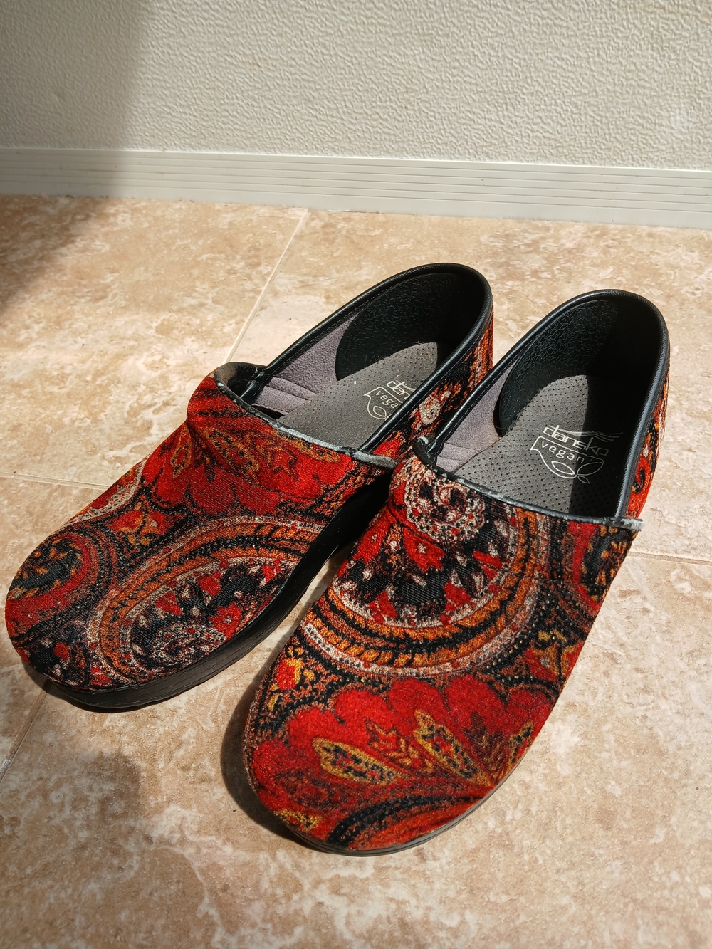 Dansko Colorful Paisley Slip-On Clog Size 38 or 7.5